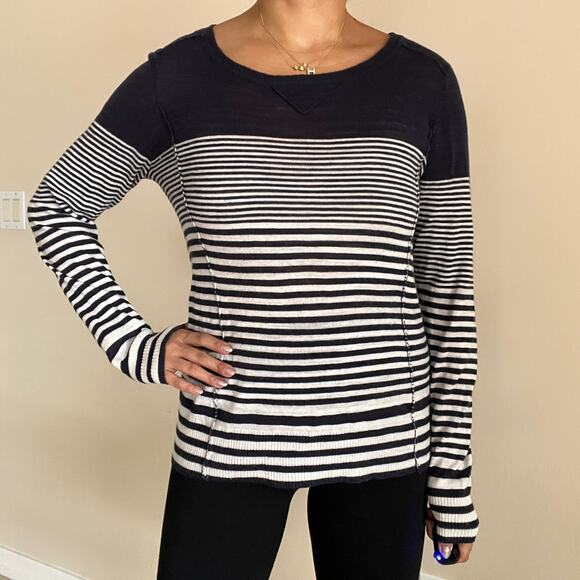 Lucky Brand Live In Love Striped Sweater Size S - Picture 5 of 6